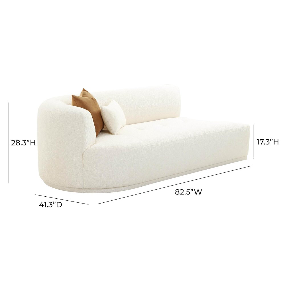 Fickle Cream Boucle Modular LAF Loveseat. Picture 6