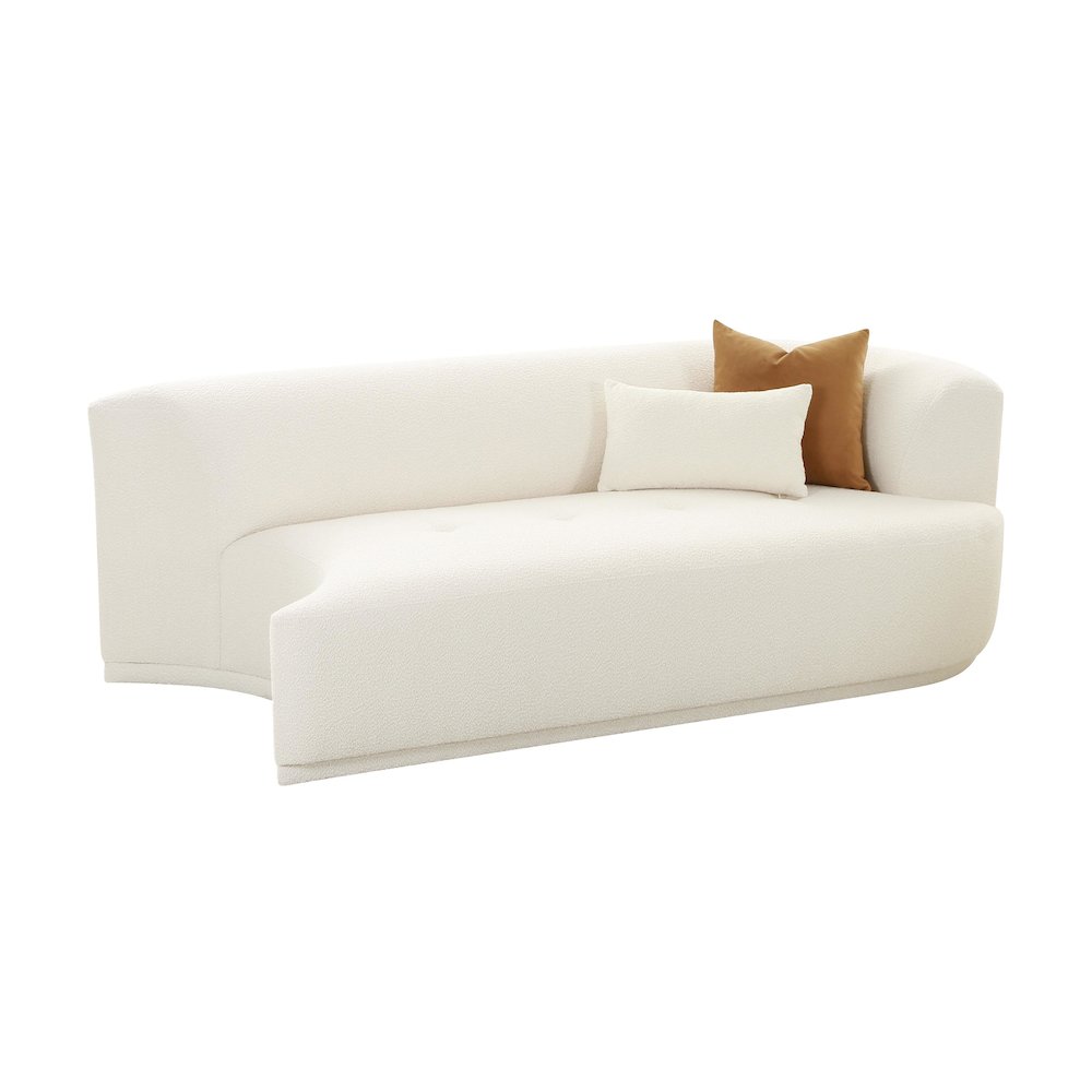 Fickle Cream Boucle Modular RAF Loveseat. Picture 1