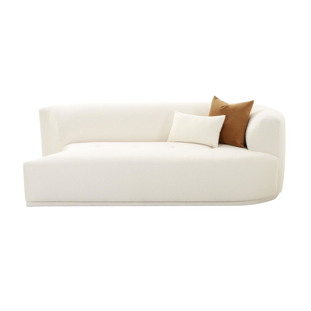 Fickle Cream Boucle Modular RAF Loveseat. Picture 3