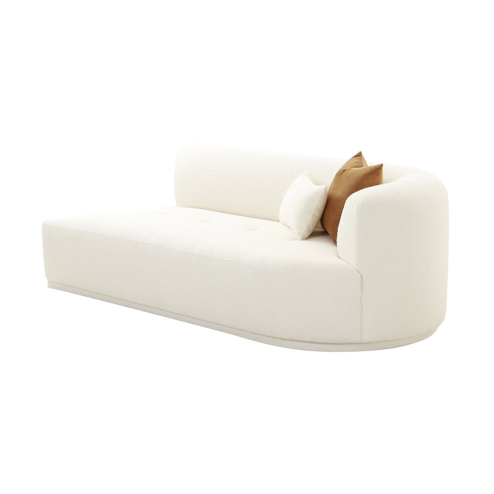 Fickle Cream Boucle Modular RAF Loveseat. Picture 4