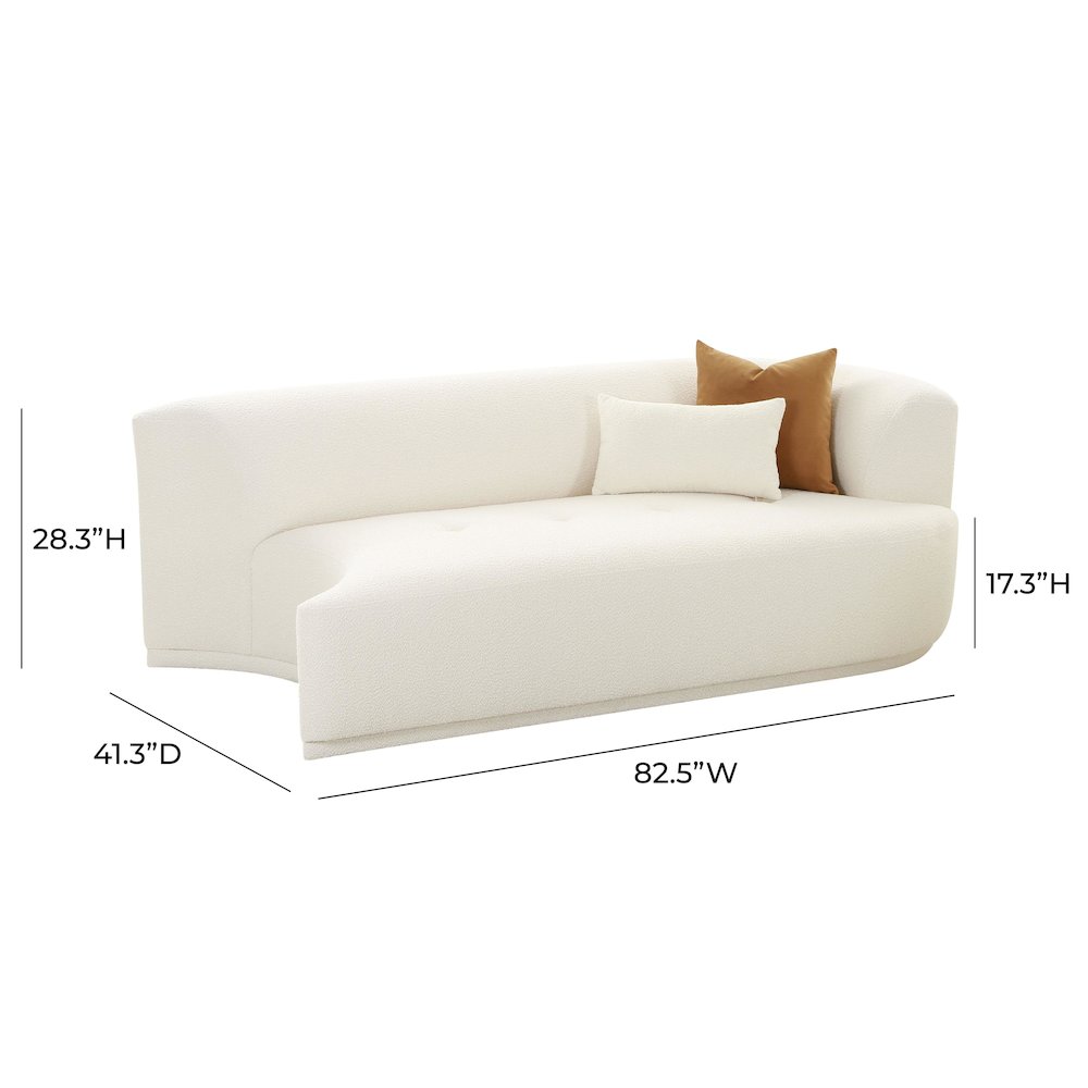 Fickle Cream Boucle Modular RAF Loveseat. Picture 6