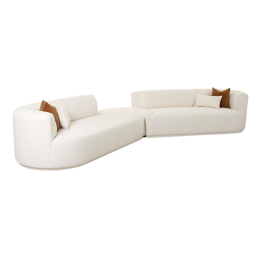Fickle Cream Boucle 3-Piece Modular Sectional. Picture 1