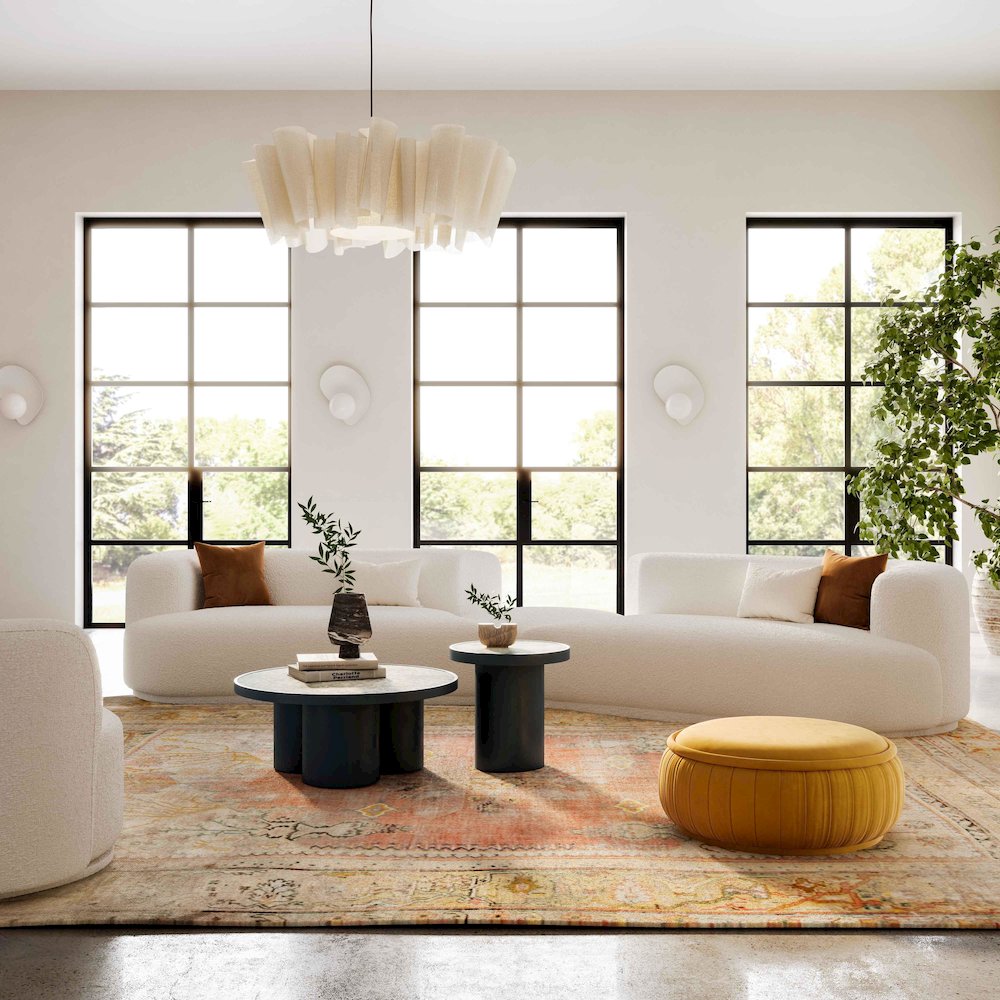 Fickle Cream Boucle 3-Piece Modular Sectional. Picture 2