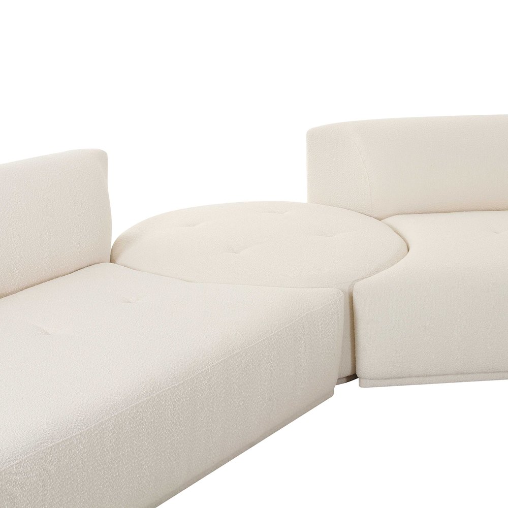Fickle Cream Boucle 3-Piece Modular Sectional. Picture 5