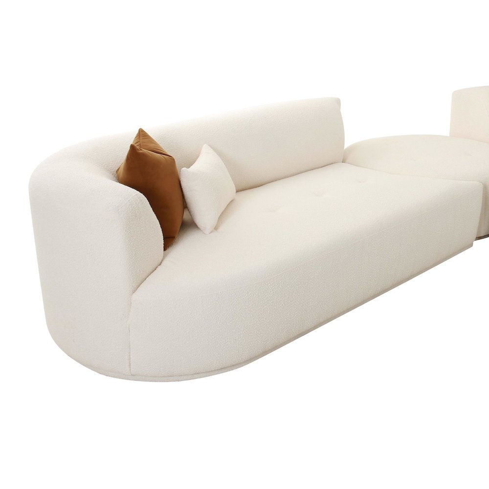 Fickle Cream Boucle 3-Piece Modular Sectional. Picture 6
