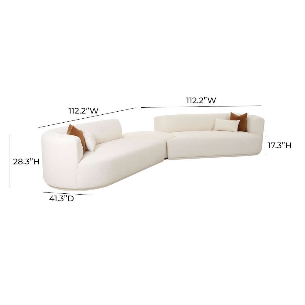 Fickle Cream Boucle 3-Piece Modular Sectional. Picture 7