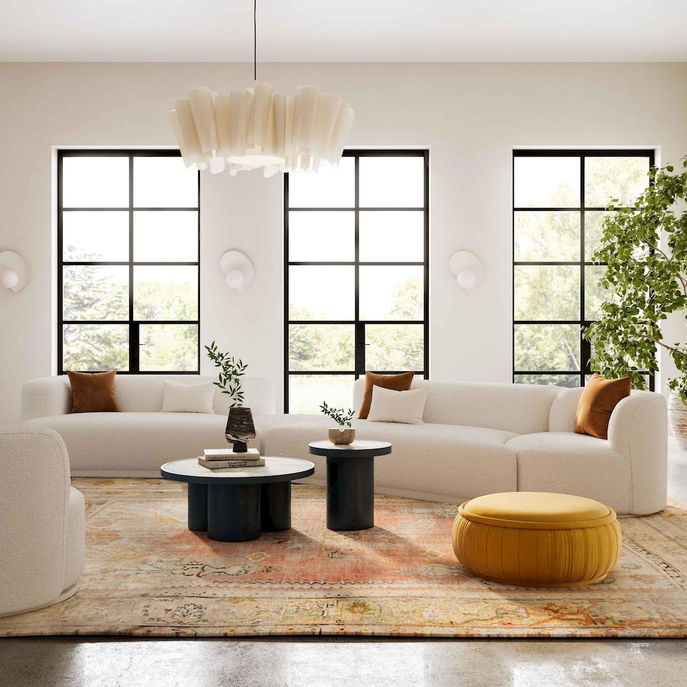 Fickle Cream Boucle 4-Piece Modular LAF Sectional. Picture 2