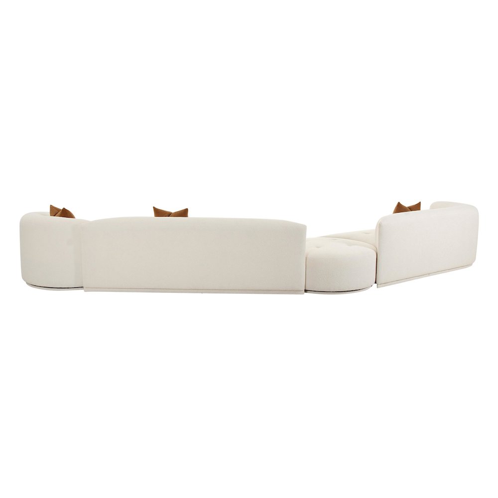 Fickle Cream Boucle 4-Piece Modular LAF Sectional. Picture 4