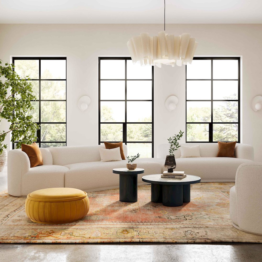 Fickle Cream Boucle 4-Piece Modular RAF Sectional. Picture 2