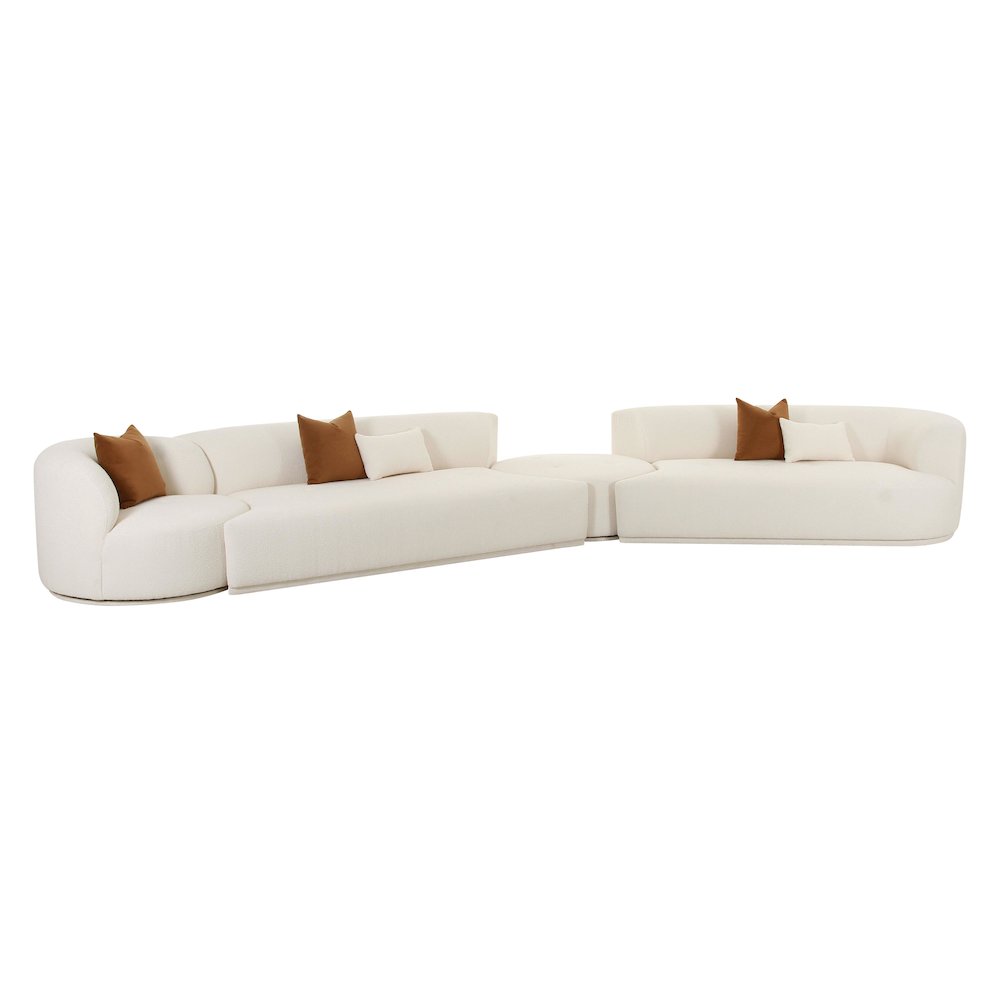 Fickle Cream Boucle 4-Piece Modular RAF Sectional. Picture 3