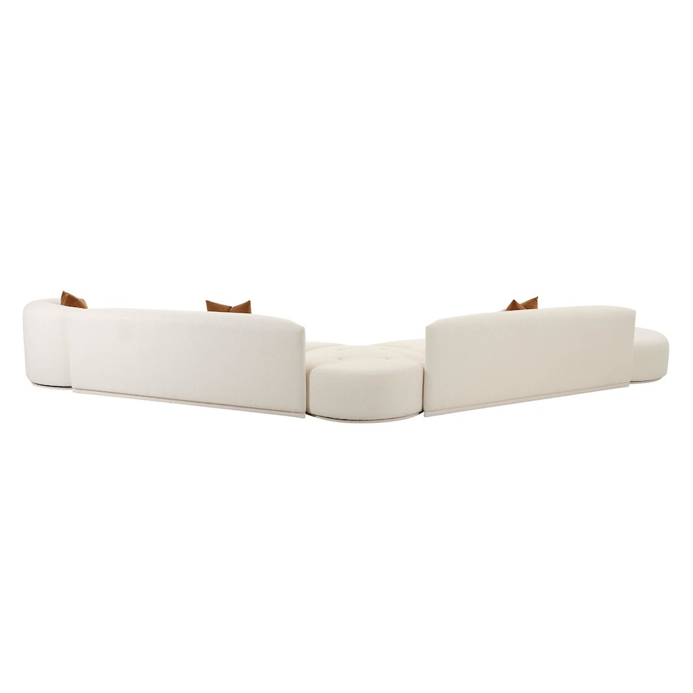 Fickle Cream Boucle 5-Piece Modular Chaise Sectional. Picture 4