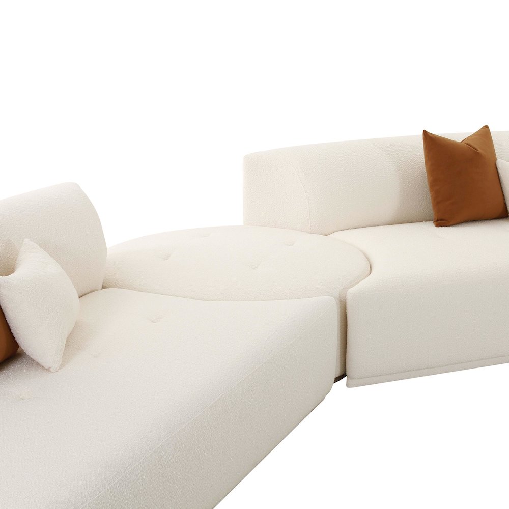 Fickle Cream Boucle 5-Piece Modular Chaise Sectional. Picture 5