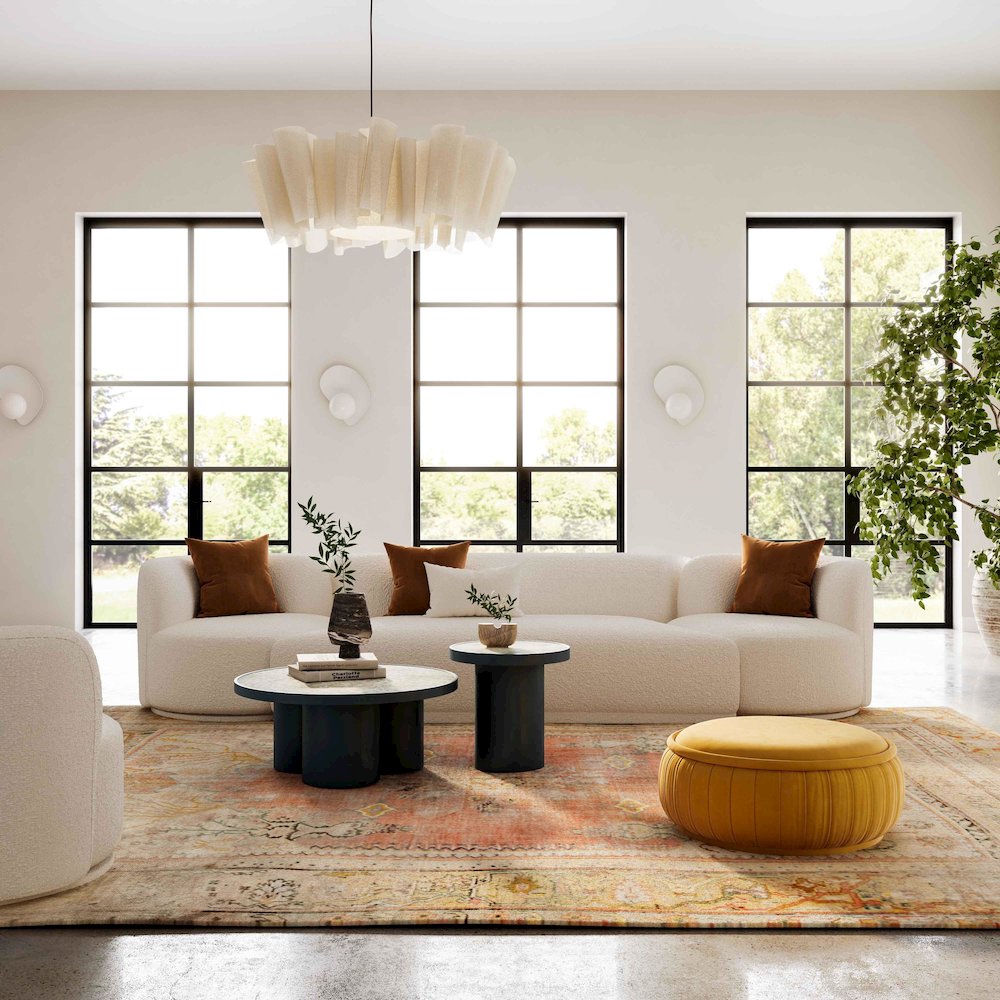 Fickle Cream Boucle 3-Piece Modular Sofa. Picture 2