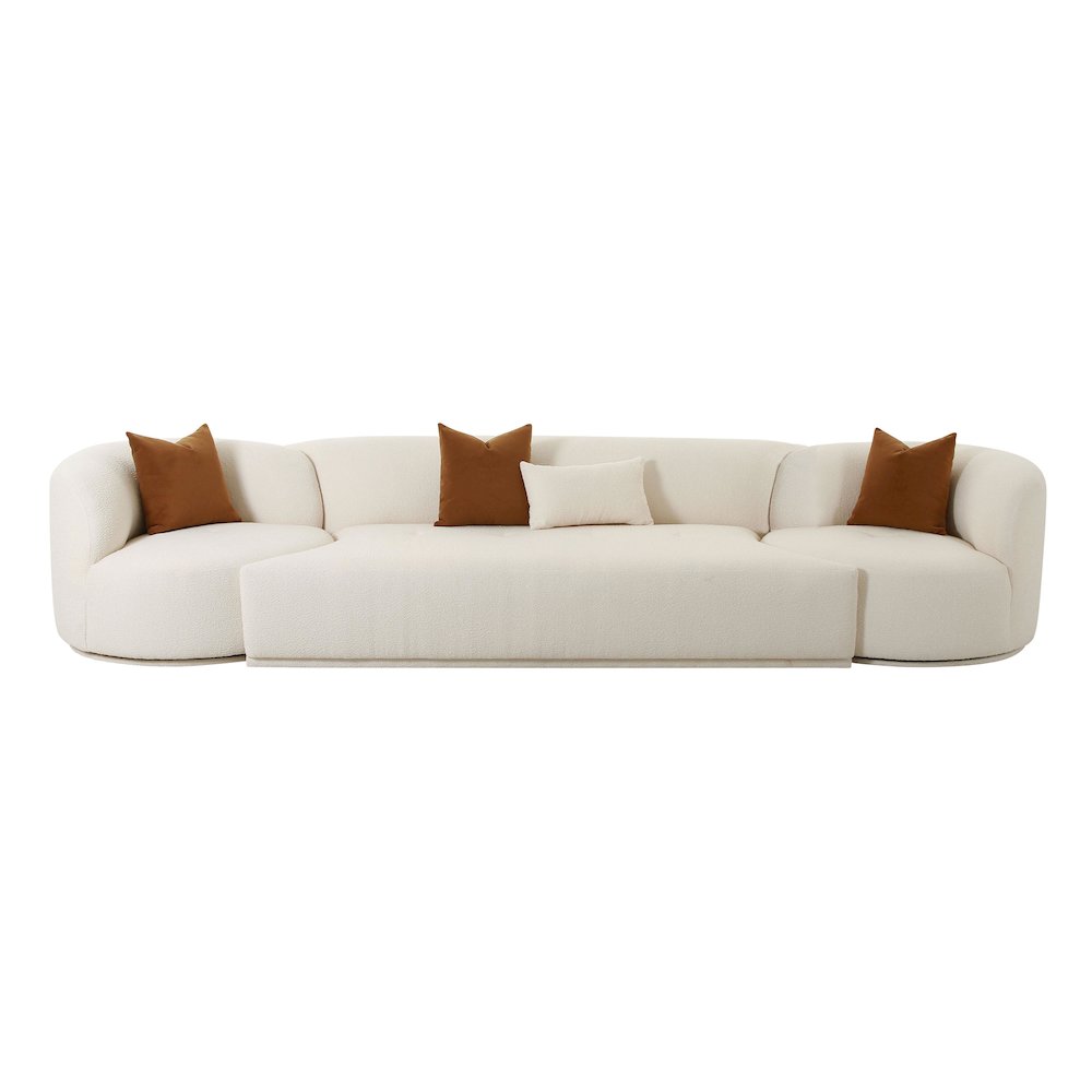 Fickle Cream Boucle 3-Piece Modular Sofa. Picture 3