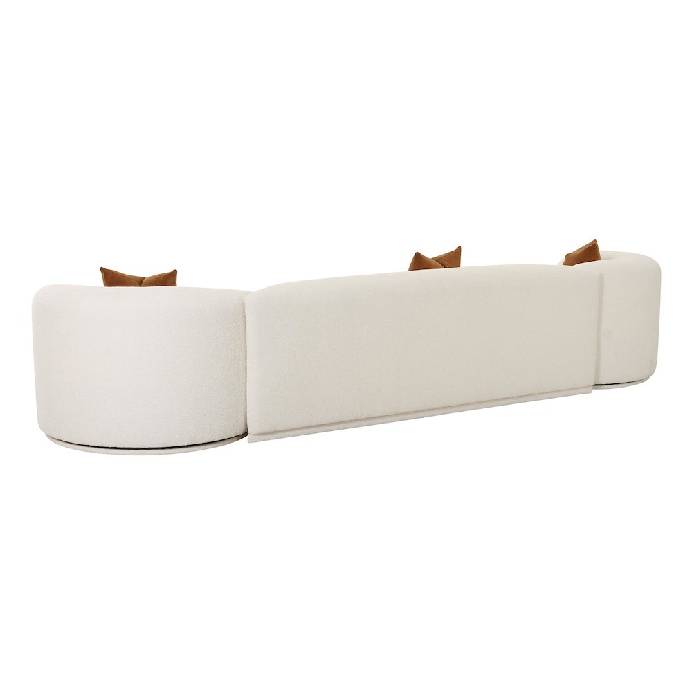 Fickle Cream Boucle 3-Piece Modular Sofa. Picture 4