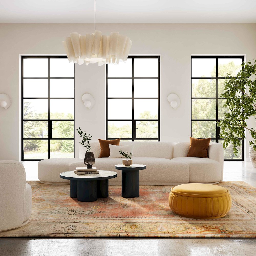 Fickle Cream Boucle 3-Piece Chaise Modular Sofa. Picture 3