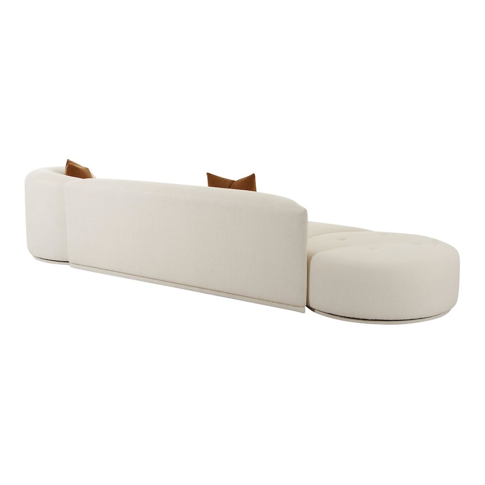 Fickle Cream Boucle 3-Piece Chaise Modular Sofa. Picture 8