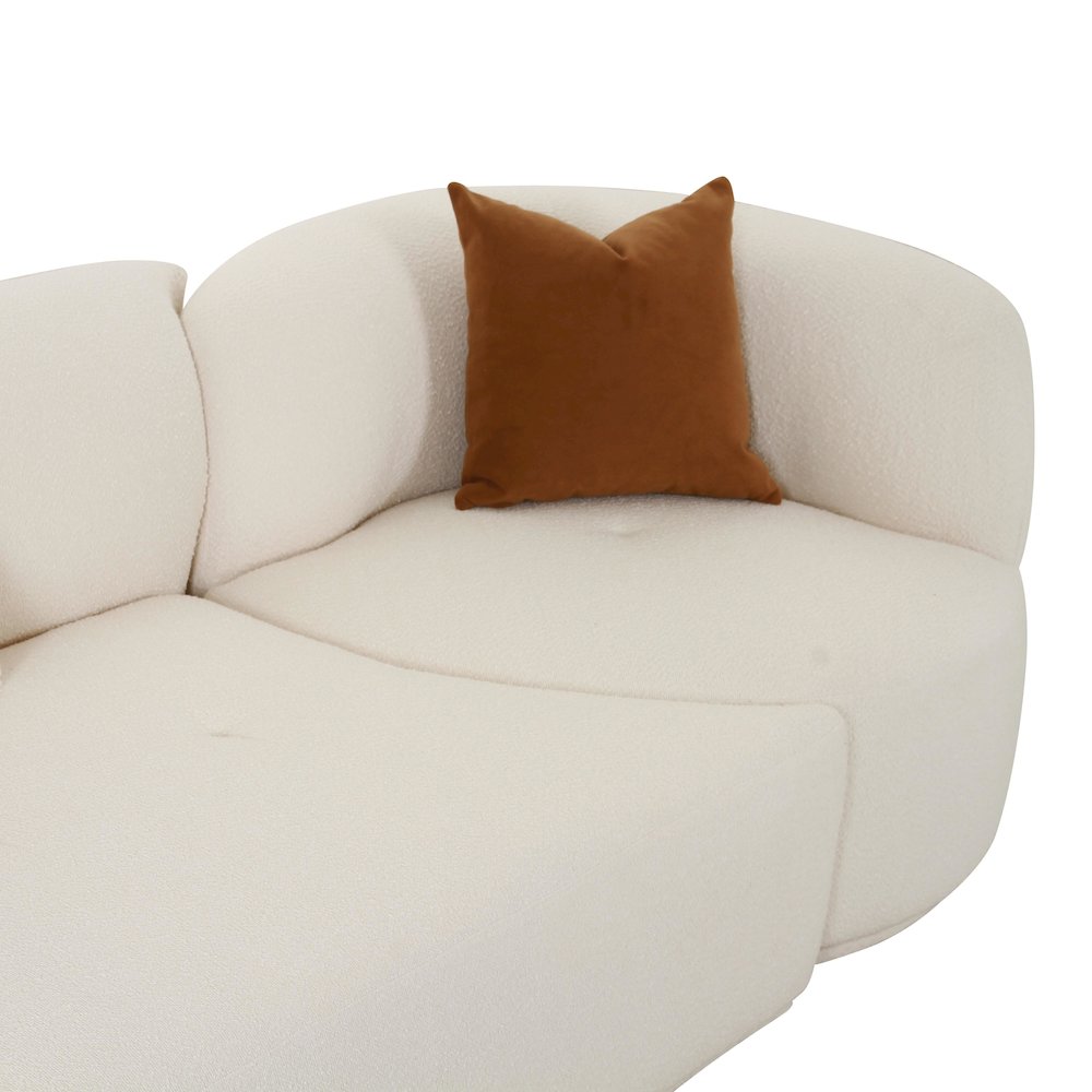 Fickle Cream Boucle 3-Piece Chaise Modular Sofa. Picture 9
