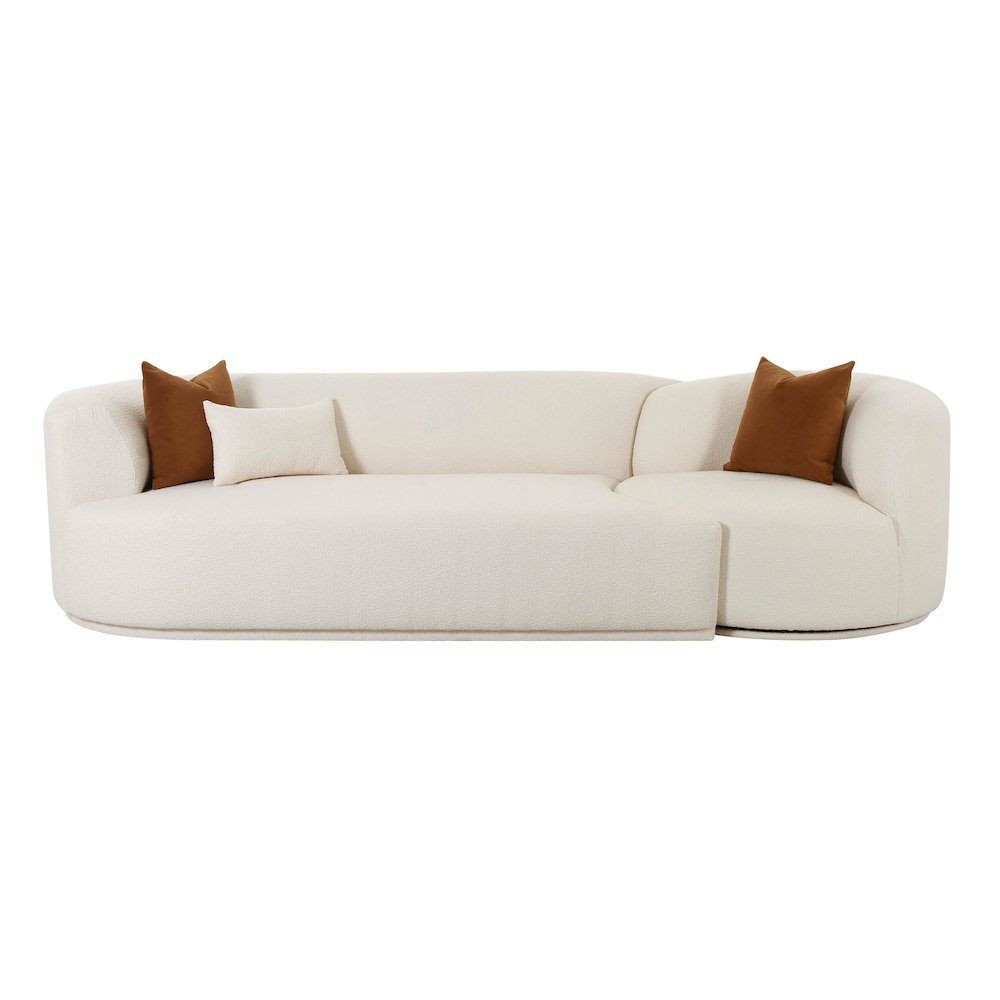Fickle Cream Boucle 2-Piece Modular LAF Sofa. Picture 4