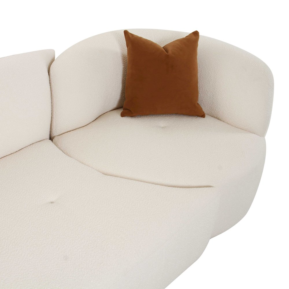Fickle Cream Boucle 2-Piece Modular LAF Sofa. Picture 6