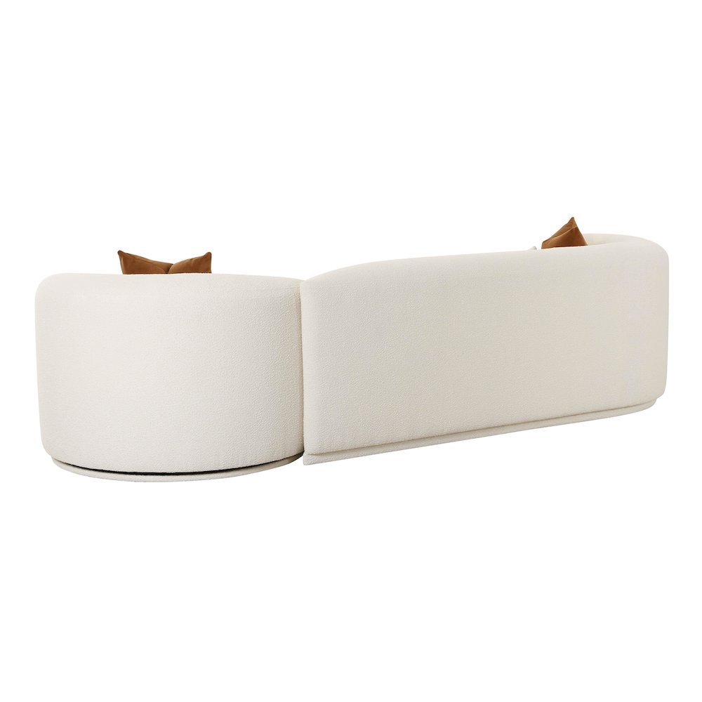 Fickle Cream Boucle 2-Piece Modular LAF Sofa. Picture 7