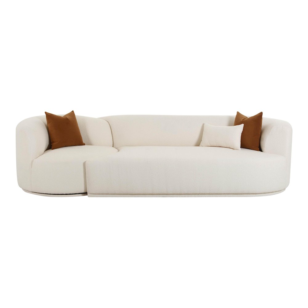 Fickle Cream Boucle 2-Piece Modular RAF Sofa. Picture 3