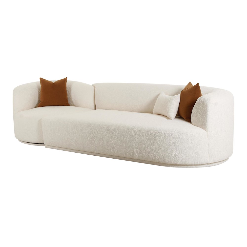 Fickle Cream Boucle 2-Piece Modular RAF Sofa. Picture 4