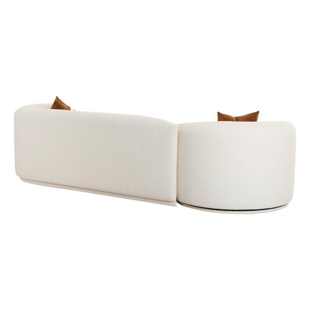 Fickle Cream Boucle 2-Piece Modular RAF Sofa. Picture 6