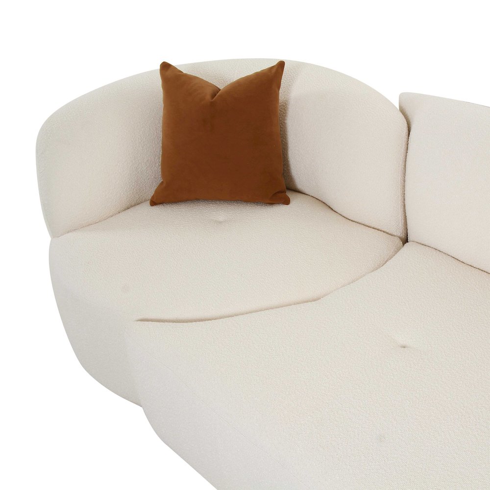 Fickle Cream Boucle 2-Piece Modular RAF Sofa. Picture 7