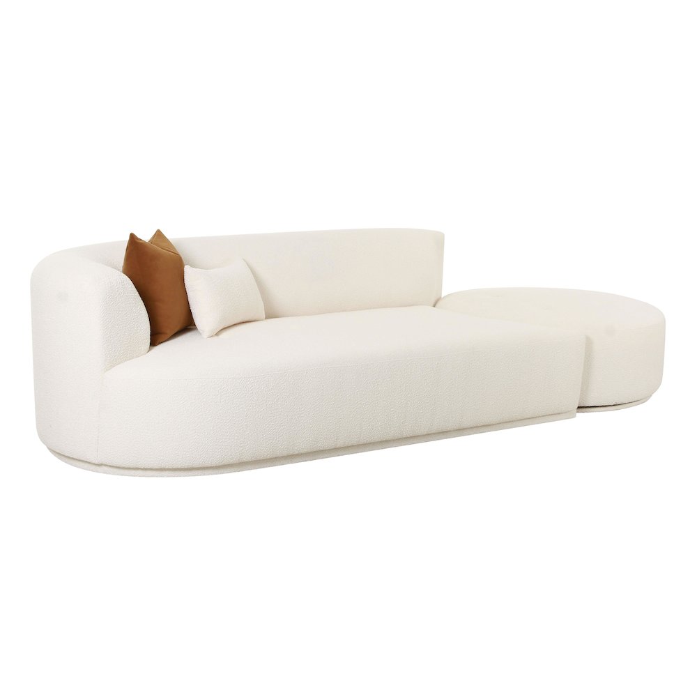 Fickle Cream Boucle 2-Piece Chaise Modular LAF Sofa. Picture 1