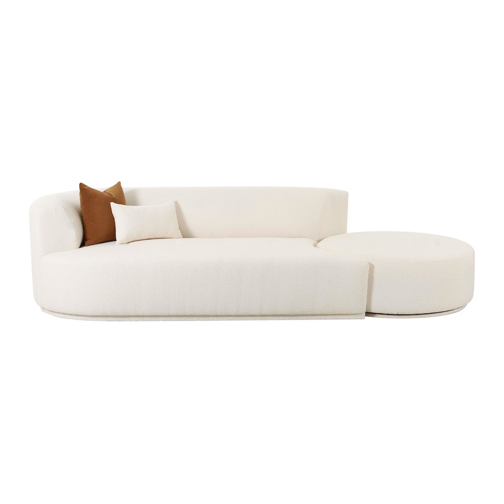 Fickle Cream Boucle 2-Piece Chaise Modular LAF Sofa. Picture 3