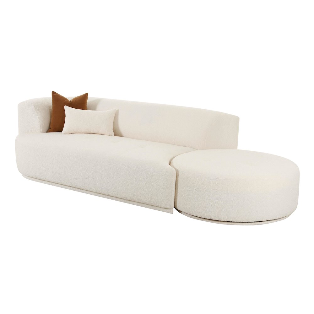 Fickle Cream Boucle 2-Piece Chaise Modular LAF Sofa. Picture 4