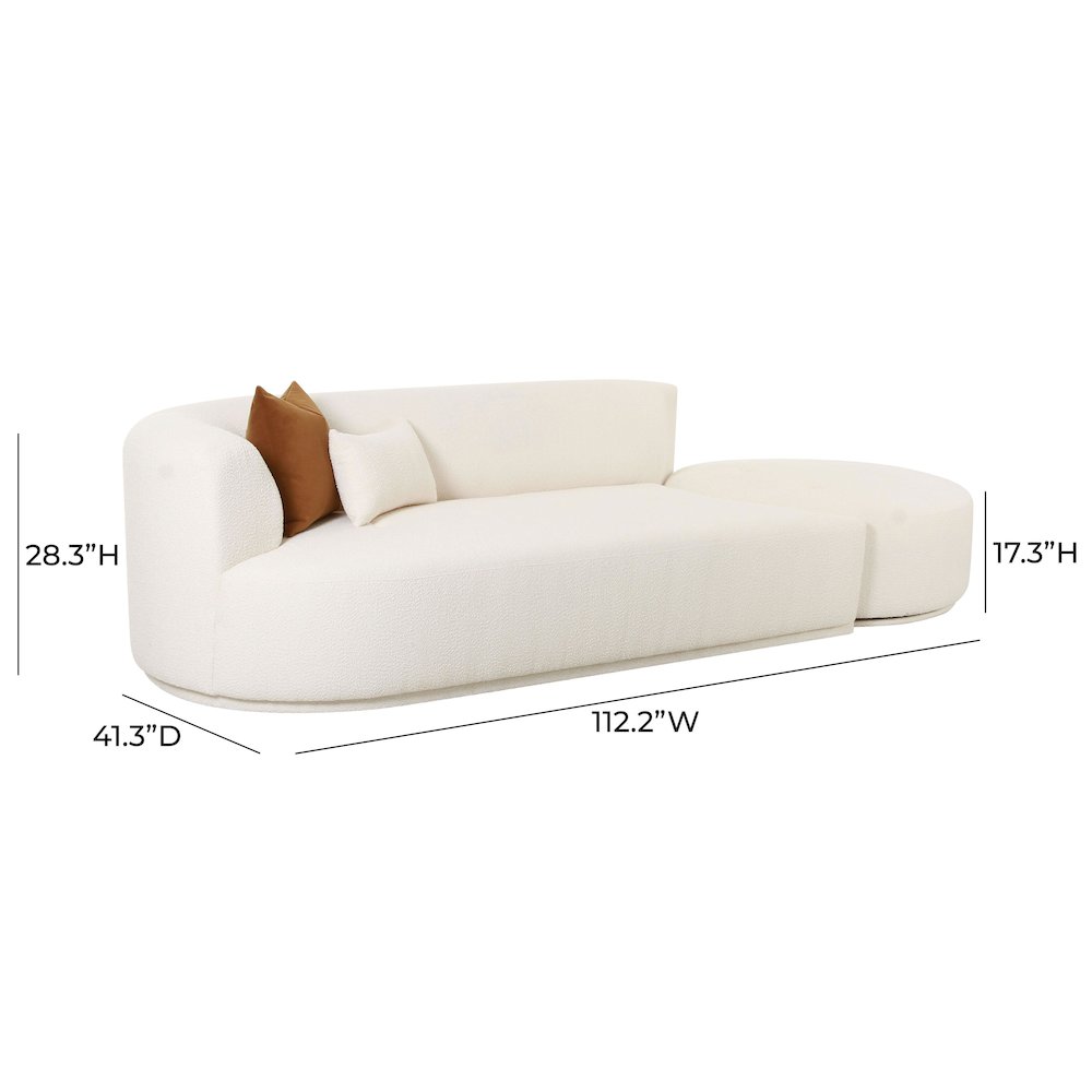 Fickle Cream Boucle 2-Piece Chaise Modular LAF Sofa. Picture 7