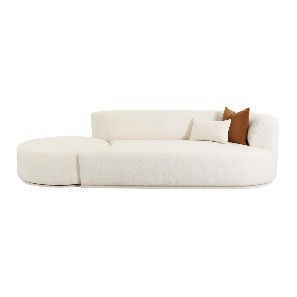 Fickle Cream Boucle 2-Piece Chaise Modular RAF Sofa. Picture 3