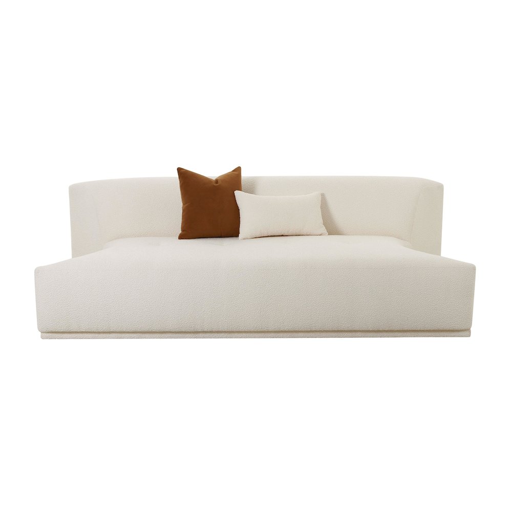 Fickle Cream Boucle Modular Armless Loveseat. Picture 3