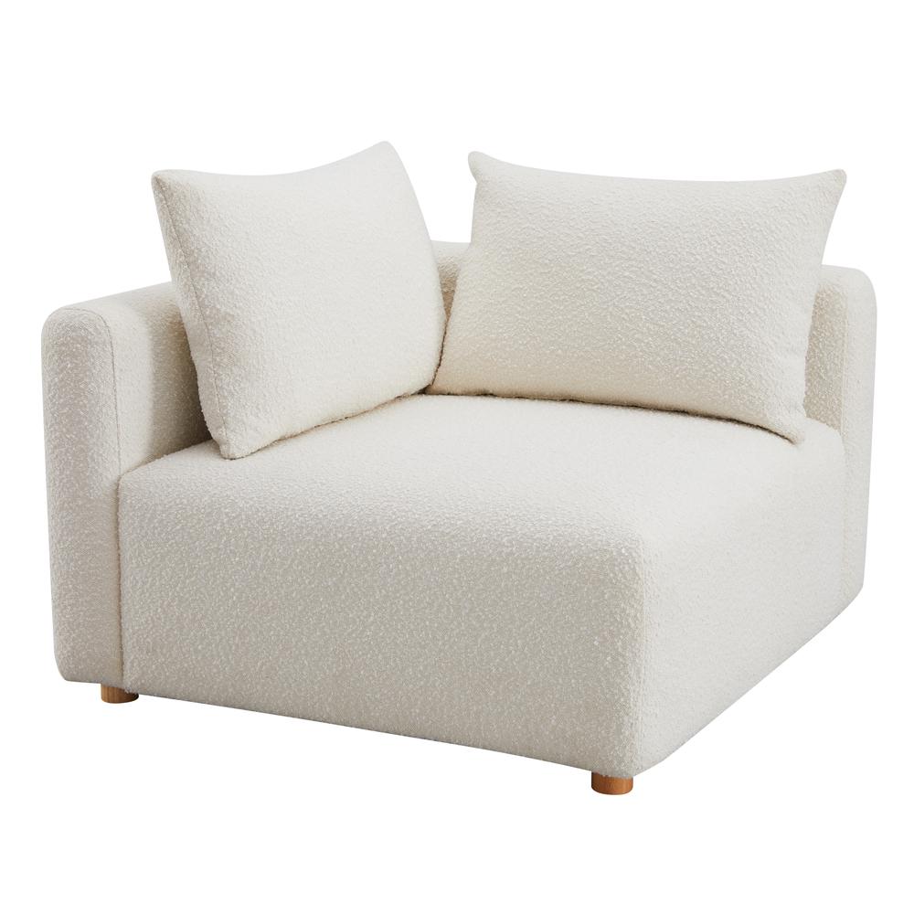 Hangover Cream Boucle Modular Corner Chair. Picture 1