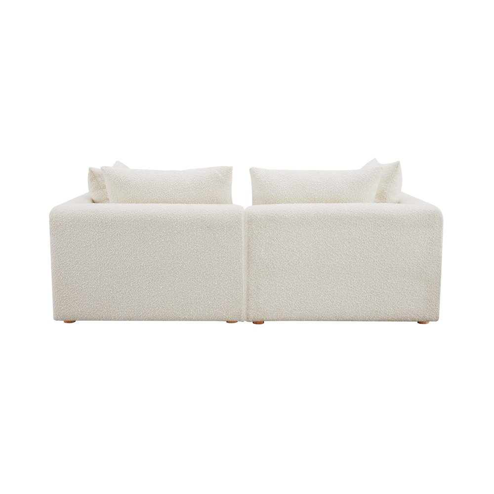 Hangover Cream Boucle Loveseat. Picture 3
