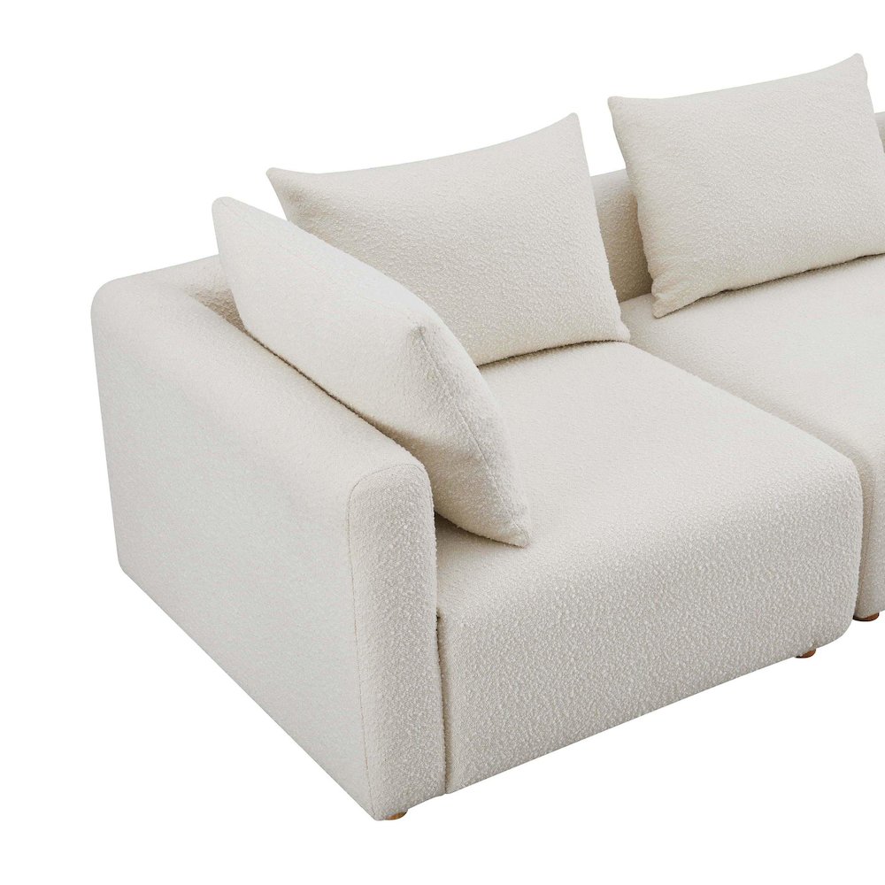 Hangover Cream Boucle Loveseat. Picture 4