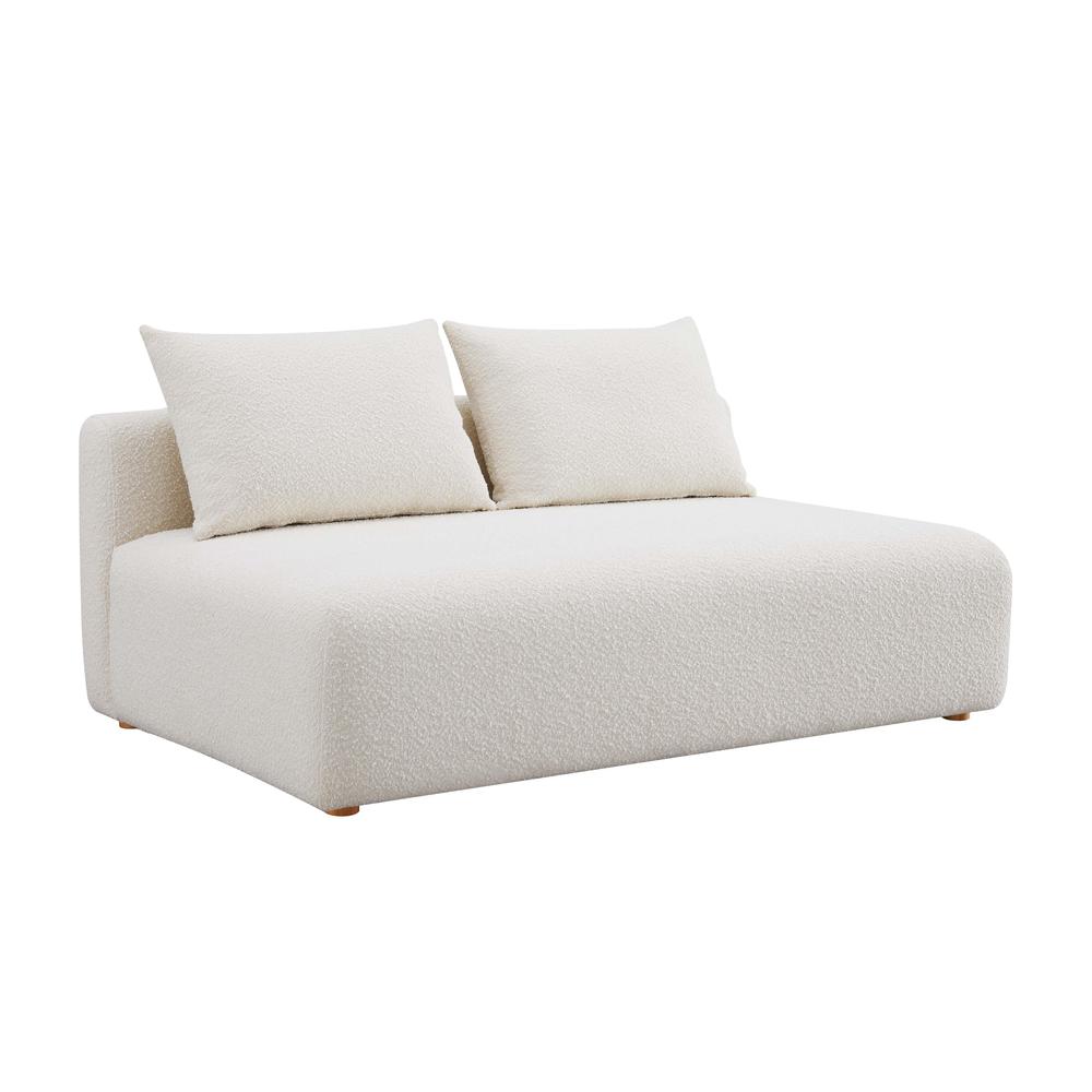 Hangover Cream Boucle Modular Loveseat. Picture 1
