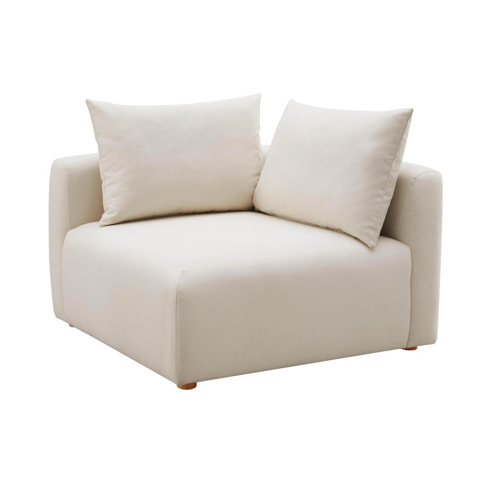 Hangover Cream Linen Modular Corner Chair. Picture 2