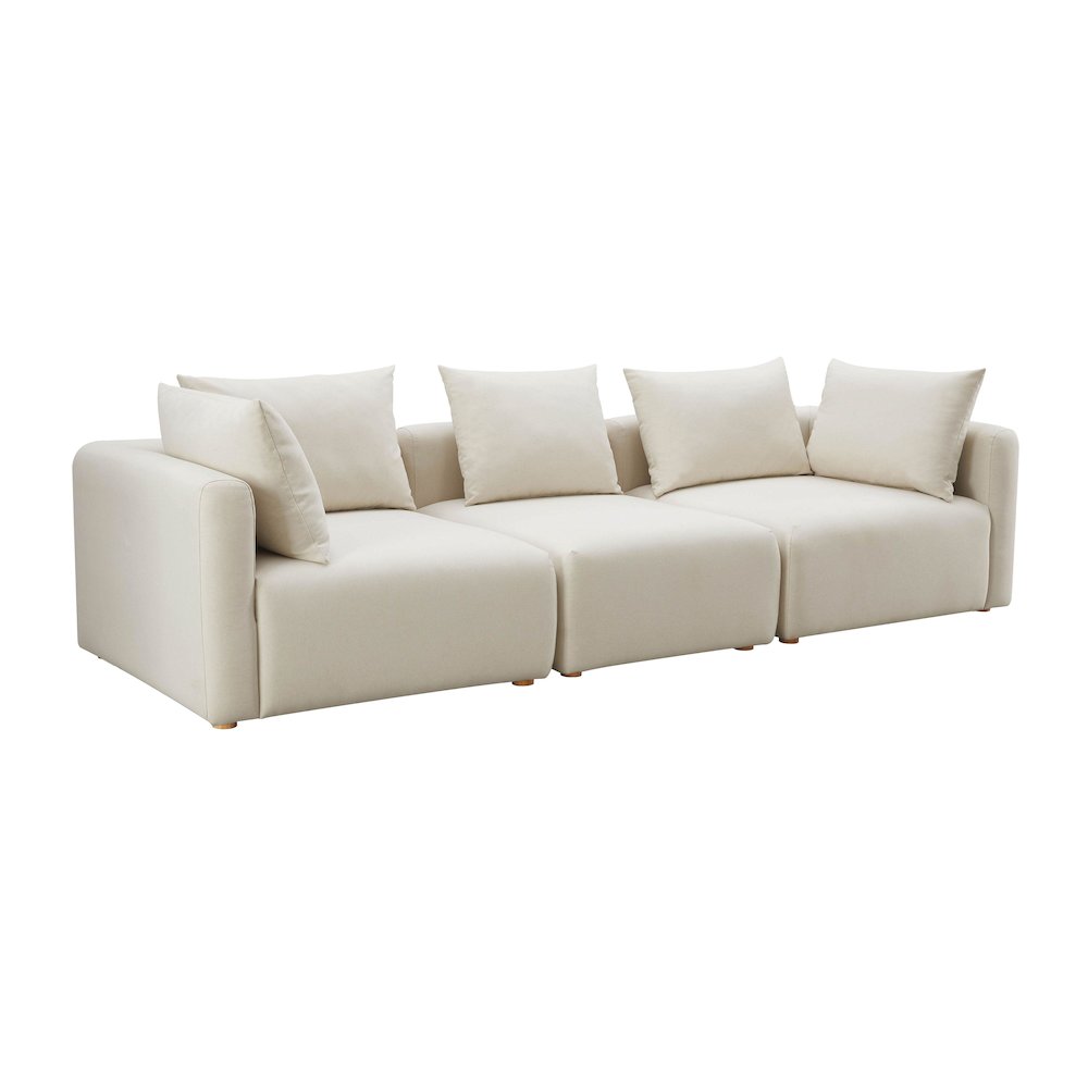 Hangover Cream Performance Linen Sofa. Picture 1