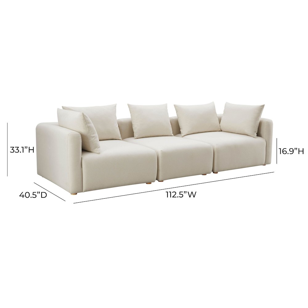 Hangover Cream Performance Linen Sofa. Picture 7