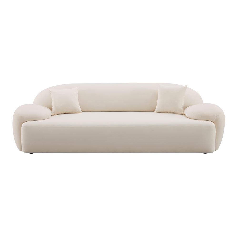 Allegra Cream Velvet Sofa. Picture 2
