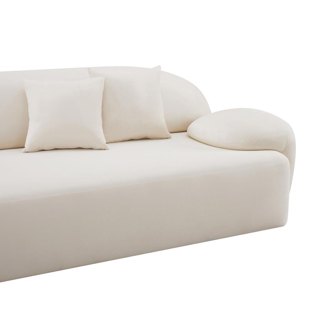 Allegra Cream Velvet Sofa. Picture 4