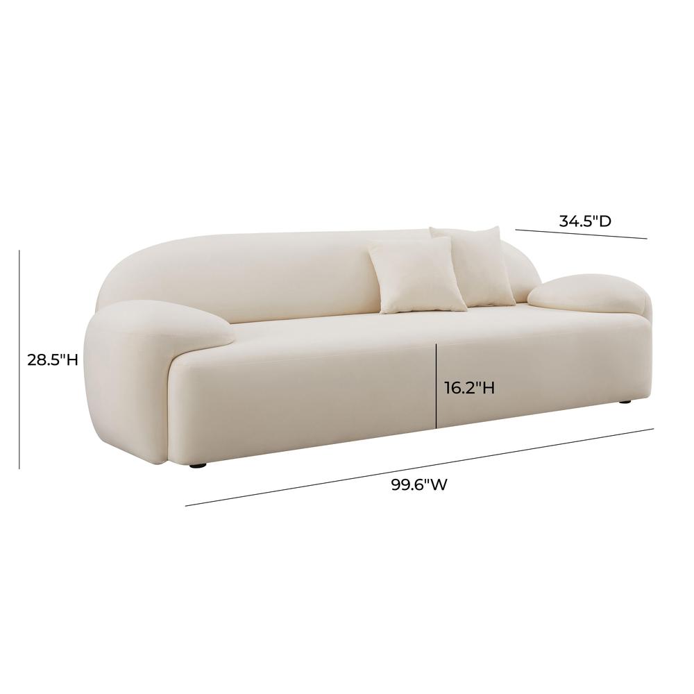 Allegra Cream Velvet Sofa. Picture 5
