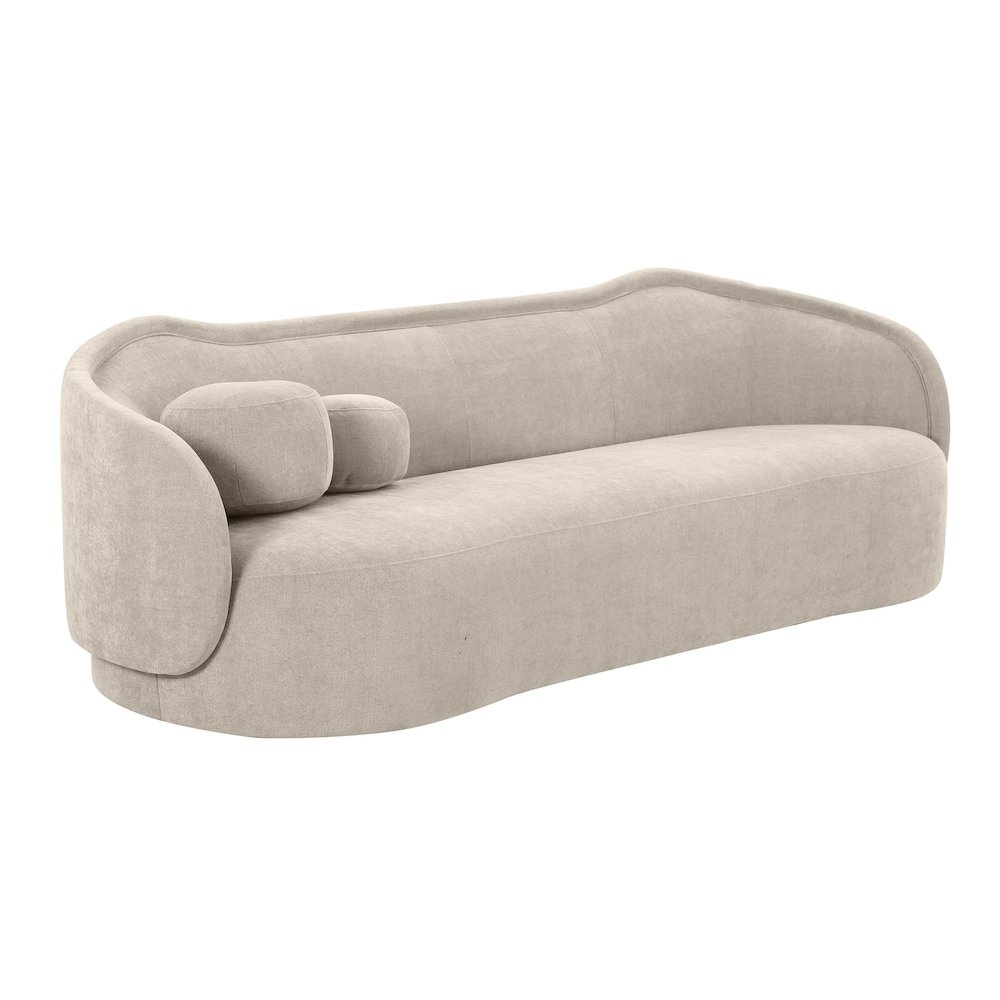 Circe Taupe Textured Velvet Sofa. Picture 1