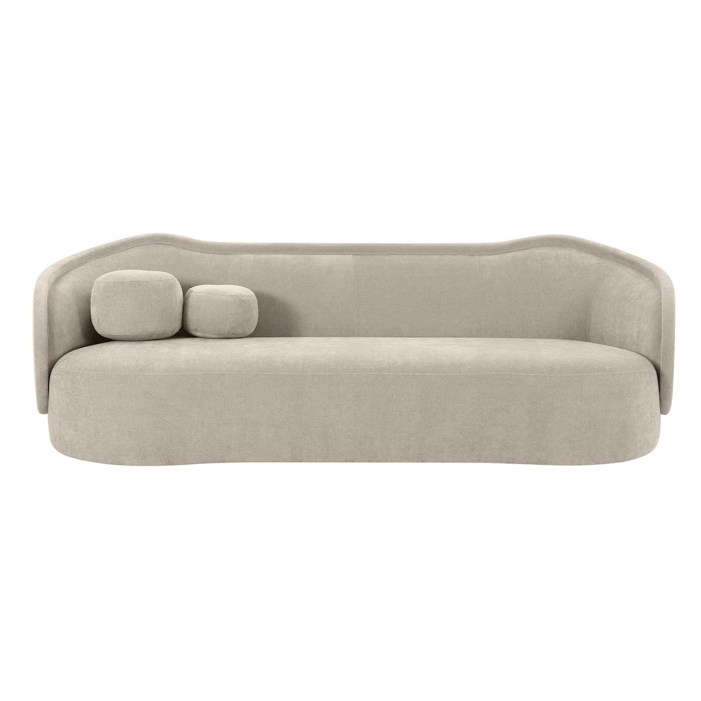 Circe Taupe Textured Velvet Sofa. Picture 3