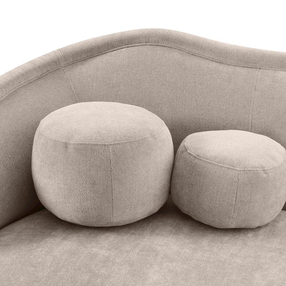Circe Taupe Textured Velvet Sofa. Picture 4