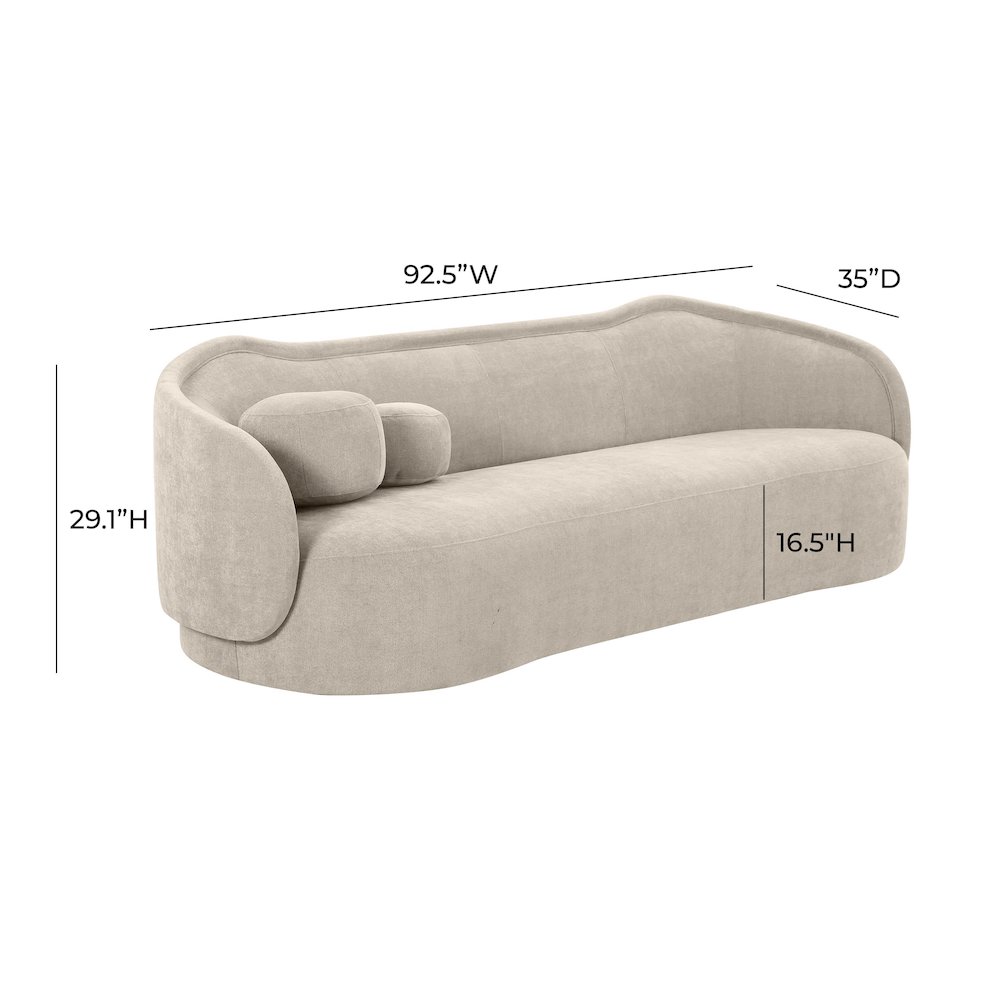 Circe Taupe Textured Velvet Sofa. Picture 6
