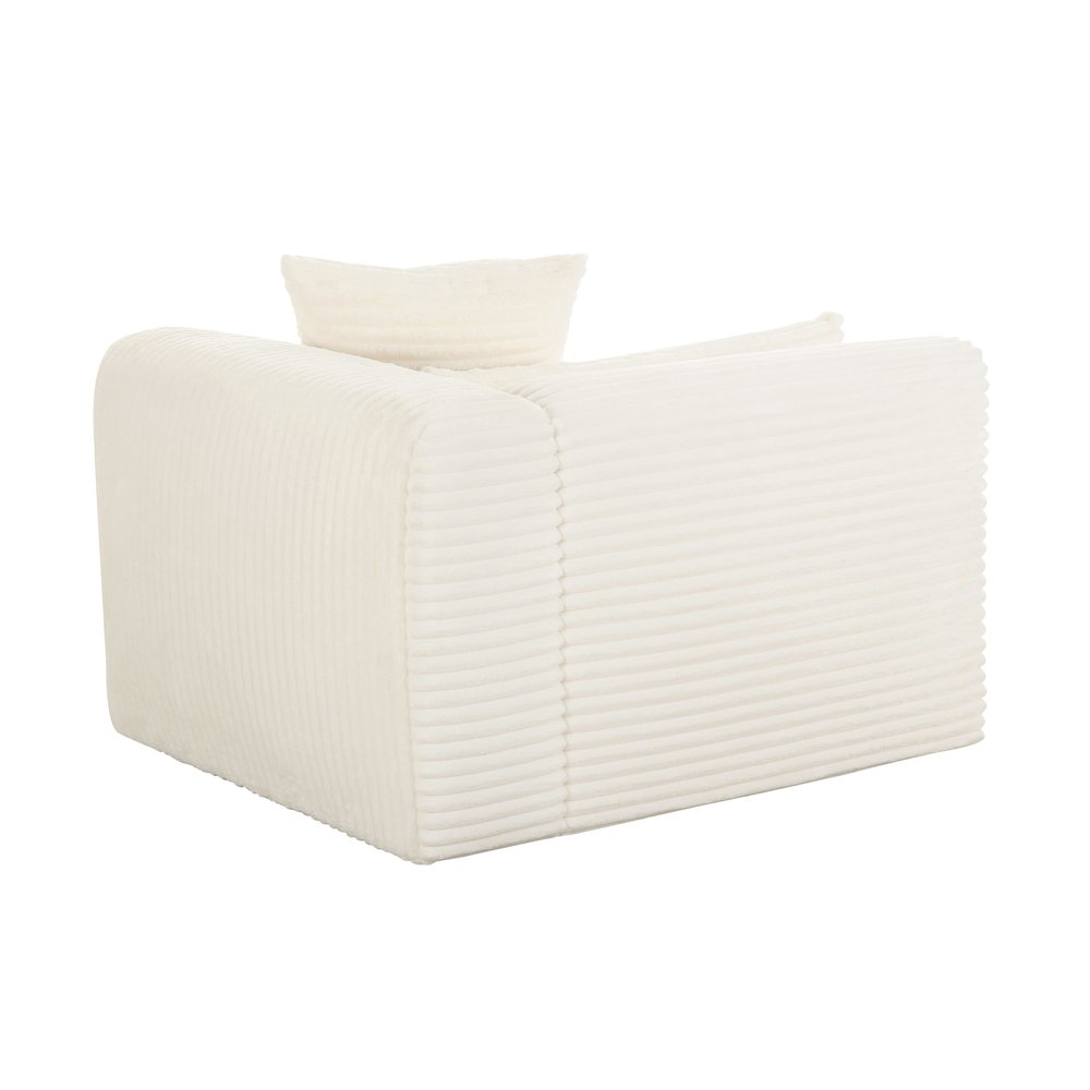 Tarra Fluffy Oversized Cream Corduroy Modular RAF Corner Chair. Picture 4